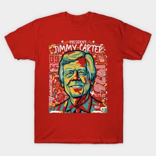 Retro Pop Art Portrait of President Jimmy Carter // Street Art Carter 1976 T-Shirt